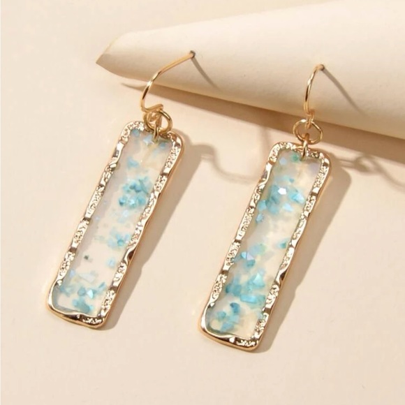Jewelry - ✨Teal Geometric Drop Earrings (Boutique)